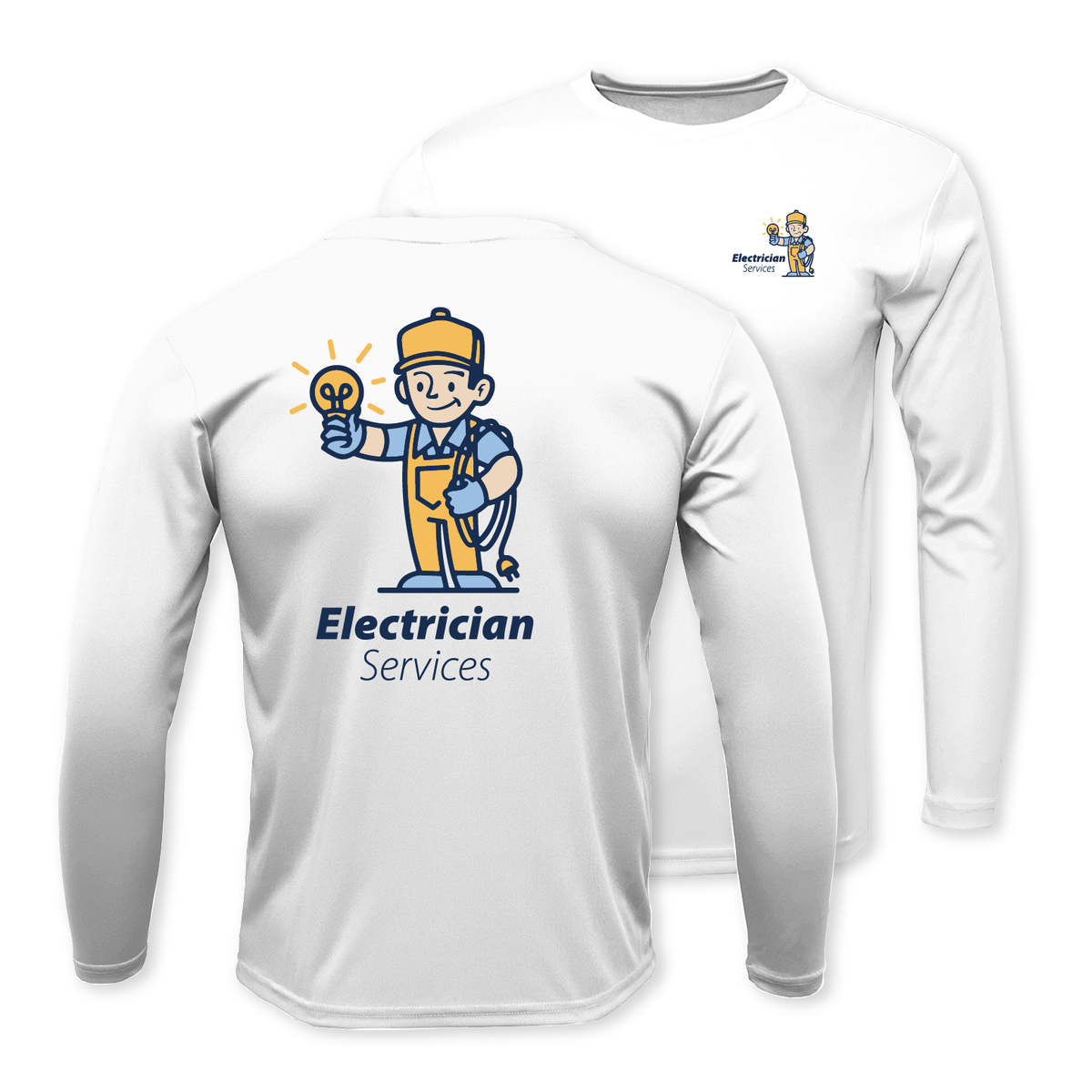 Electrician Custom Long Sleeve T-Shirt | Performance Wear Sarasota