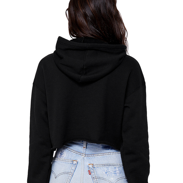 Dark Ladies' Cropped Fleece Hoodie