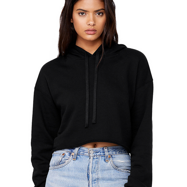 Dark Ladies' Cropped Fleece Hoodie