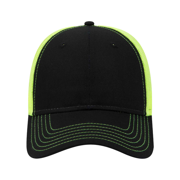 Embroidered Mesh Trucker Snapback - Structured