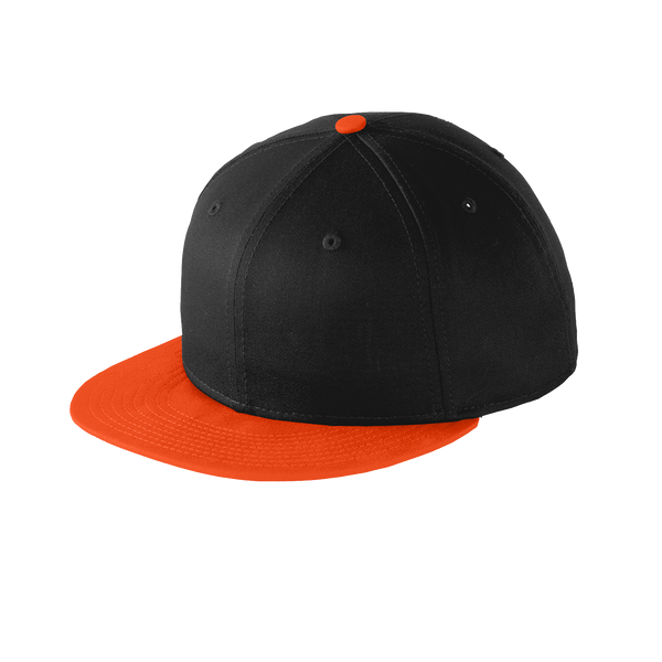 Embroidered Cotton Flat Bill Snapback Cap