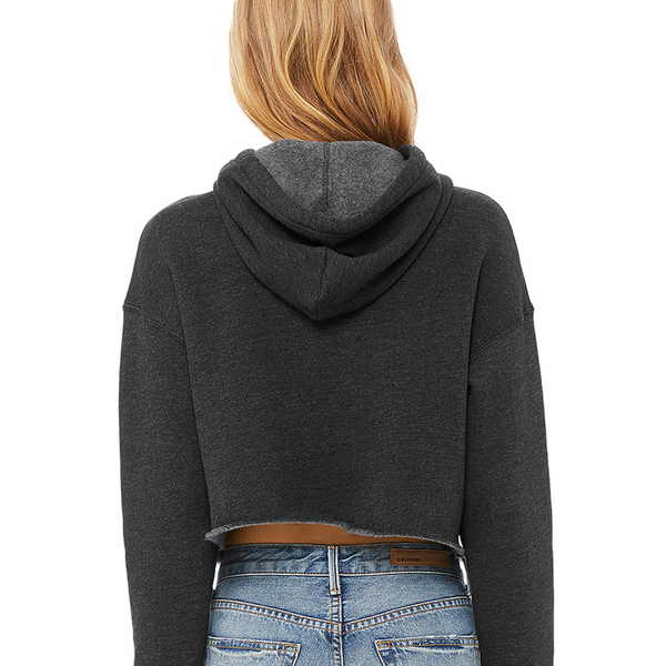 Dark Ladies' Cropped Fleece Hoodie