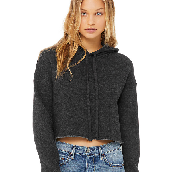 Dark Ladies' Cropped Fleece Hoodie