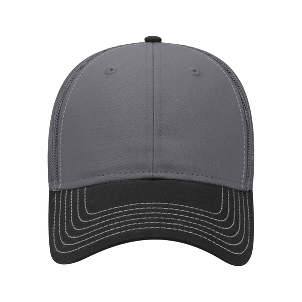 Embroidered Mesh Trucker Snapback - Structured