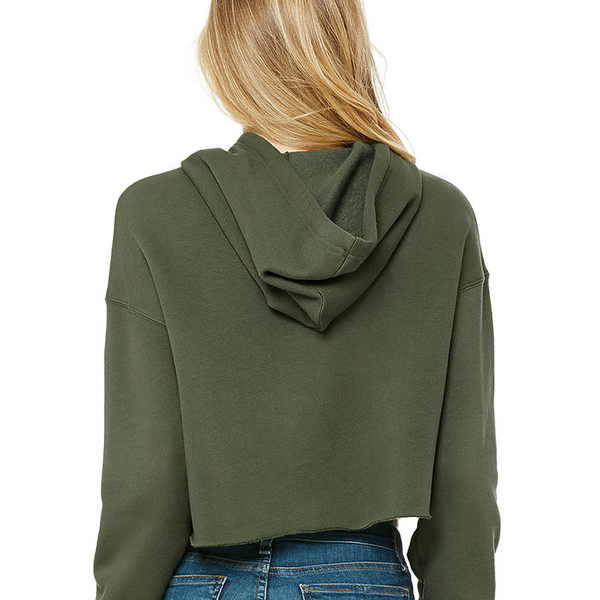 Dark Ladies' Cropped Fleece Hoodie