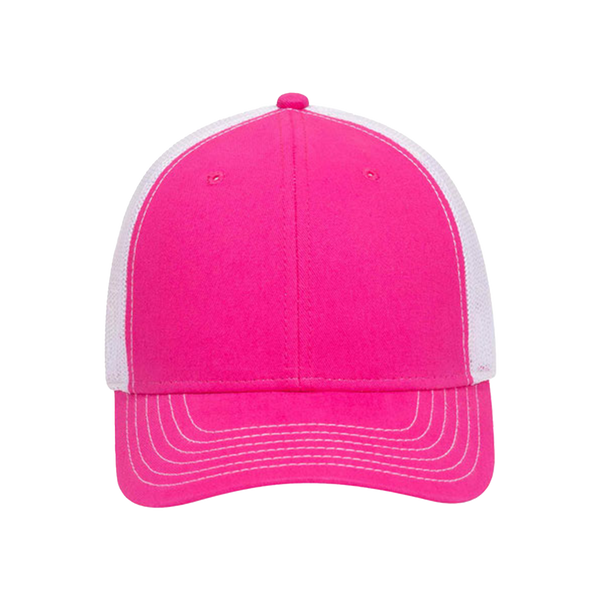 Embroidered Mesh Trucker Snapback - Structured