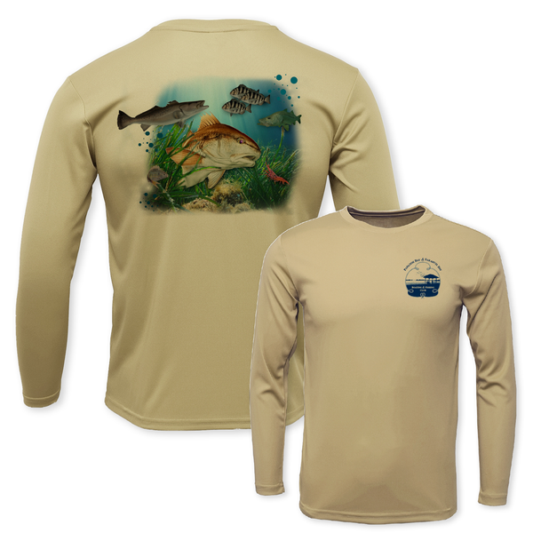 FISH - PARADISE BAY UNISEX LS DRYFITS