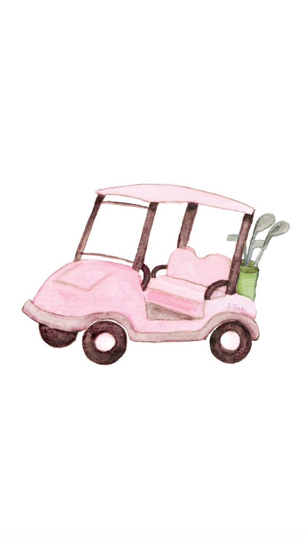 PINK GOLF CART - TOWEL