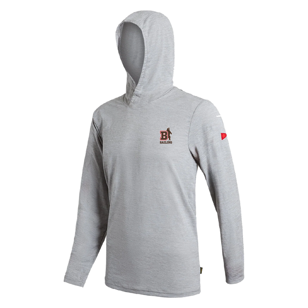 BROWN SAILING - FLORENCE AIRTEX LONG SLEEVE HOODED SHIRT (TRANSFER) - LIGHT HEATHER GREY