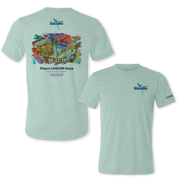 DRIFT-IN - EMPLOYEE TIKI POSTCARD UNISEX TRIBLEND TEES