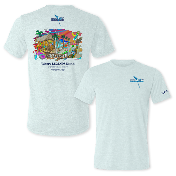 DRIFT-IN - EMPLOYEE TIKI POSTCARD UNISEX TRIBLEND TEES