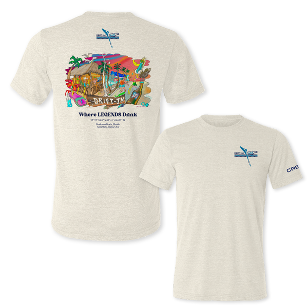 DRIFT-IN - EMPLOYEE TIKI POSTCARD UNISEX TRIBLEND TEES