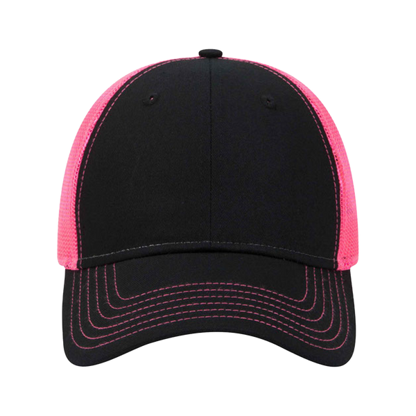 Embroidered Mesh Trucker Snapback - Structured