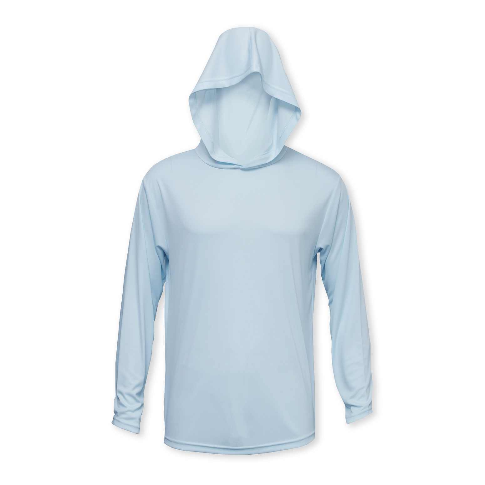 Whitewater Fishing Lightweight Long Sleeve Tech Hoodie with UPF Protection  (Cyan Blue, 3X-Large)