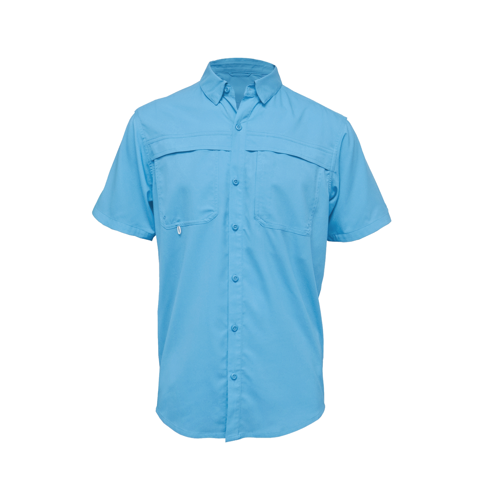 Ocean Coast Fishing Shirt Men M Blue Button Down Short Sleeve