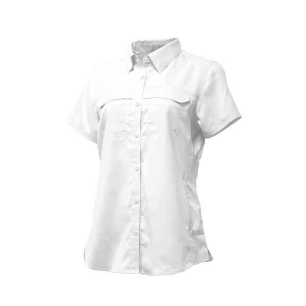 Women's Short-Sleeved Open Air Caster UPF 40 Fishing Shirt White